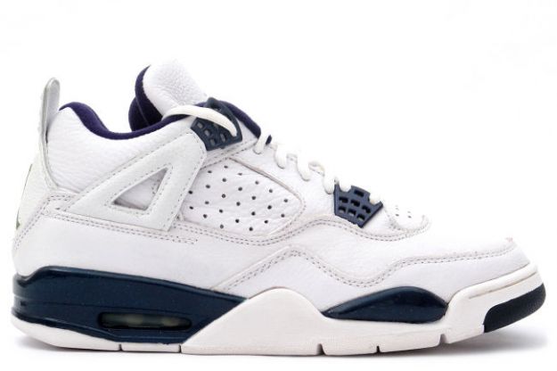 1999 nike jordan 4 retro white columbia blue midnight navy shoes - Click Image to Close