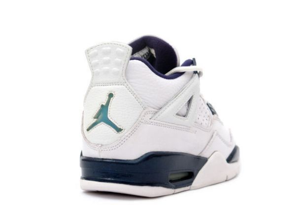 1999 nike jordan 4 retro white columbia blue midnight navy shoes - Click Image to Close