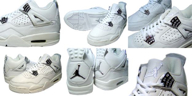 2000 nike jordan 4 retro white white chrome shoes
