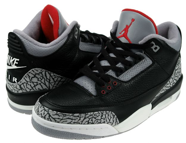 2001 jordan 3 retro black cement grey red shoes