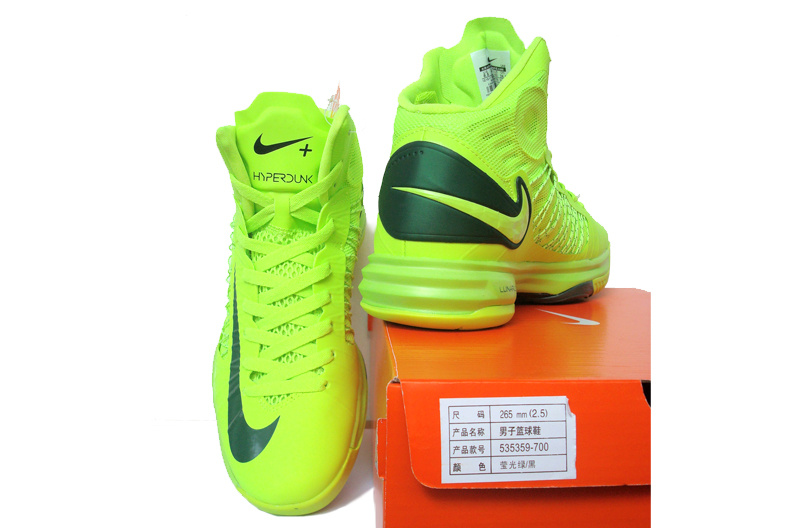 Nike Lunar Hyperdunk X Olympic All Green Black Logo Shoes - Click Image to Close