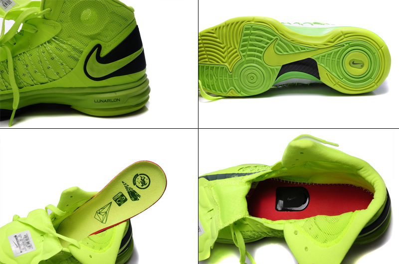 Nike Lunar Hyperdunk X Olympic All Green Black Logo Shoes - Click Image to Close