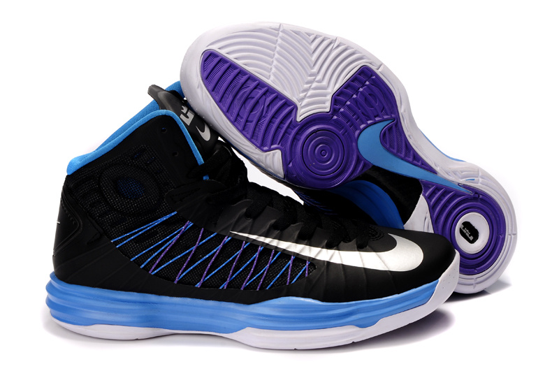 Nike Lunar Hyperdunk X Olympic Black Blue White Logo Shoes - Click Image to Close