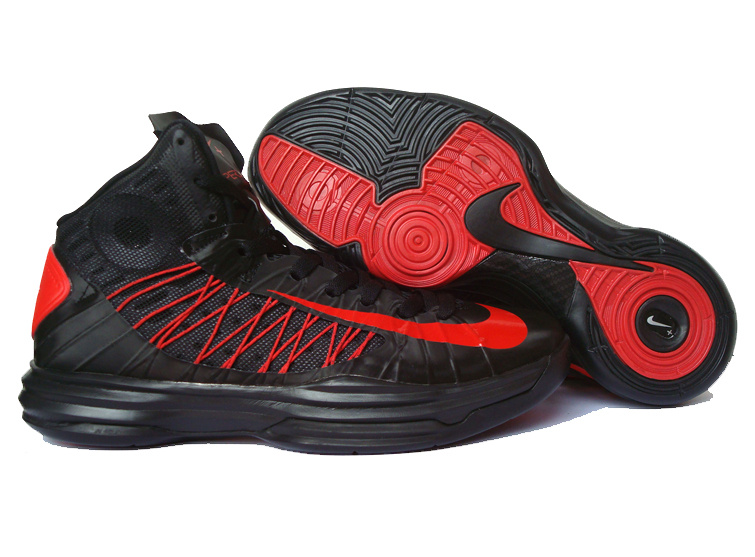 Nike Lunar Hyperdunk X Olympic Black Red Red Logo Shoes