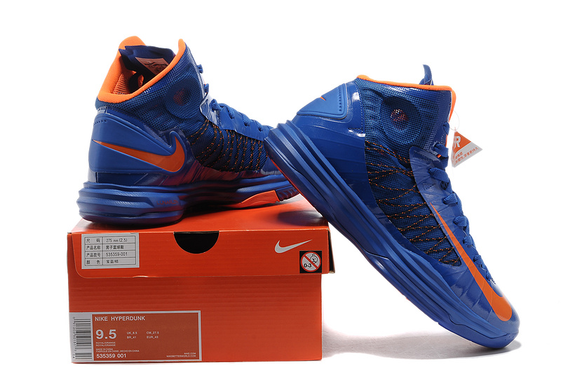 Nike Lunar Hyperdunk X Olympic Blue Orange Logo Shoes