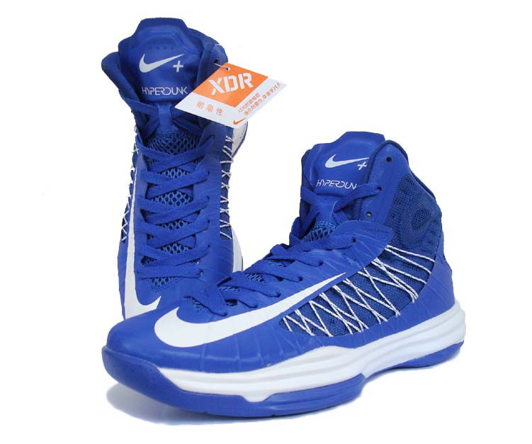 Nike Lunar Hyperdunk X Olympic Blue White White Logo Shoes