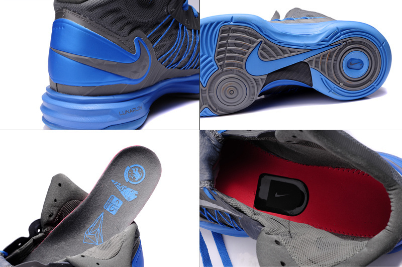 Nike Lunar Hyperdunk X Olympic Grey Baby Blue Blue Logo Shoes