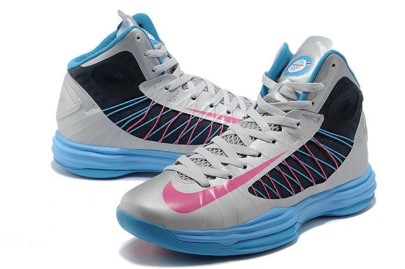 Nike Lunar Hyperdunk X Olympic Grey Blue Black Pink Logo Shoes