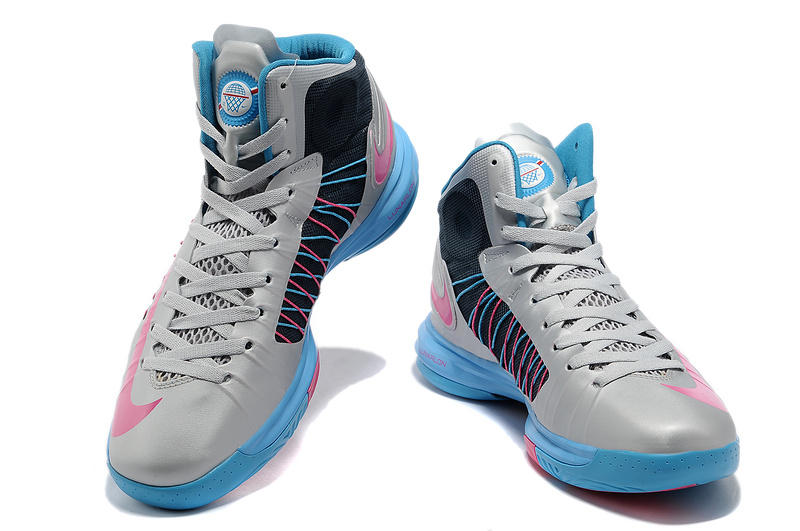 Nike Lunar Hyperdunk X Olympic Grey Blue Black Pink Logo Shoes