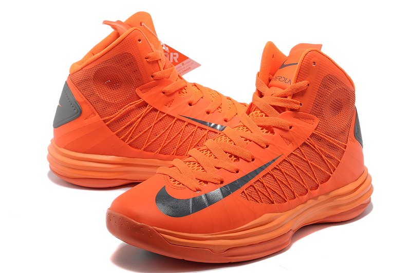 Nike Lunar Hyperdunk X Olympic Orange Black Logo Shoes - Click Image to Close