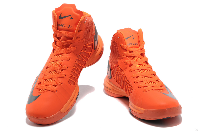 Nike Lunar Hyperdunk X Olympic Orange Black Logo Shoes - Click Image to Close