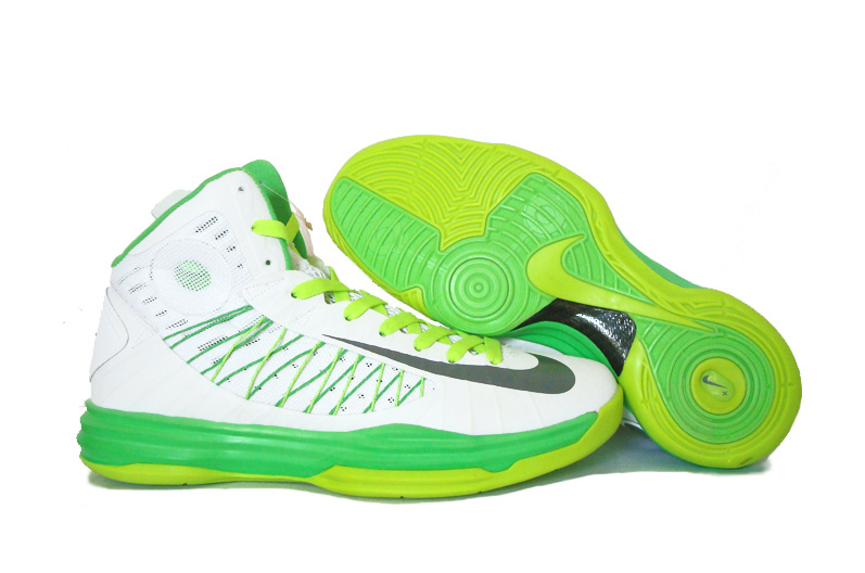 Nike Lunar Hyperdunk X Olympic White Green Yellow Black Logo Shoes