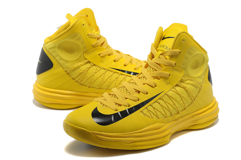 Nike Lunar Hyperdunk X Olympic Yellow Black Logo Shoes