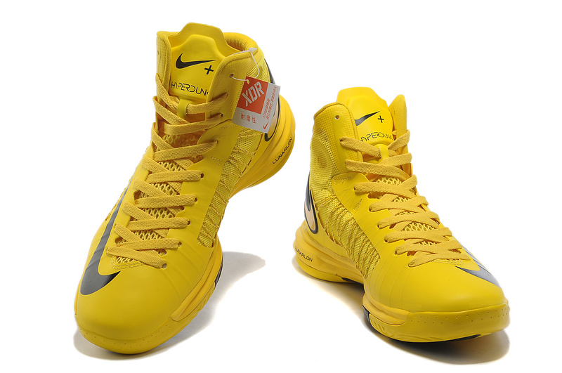 Nike Lunar Hyperdunk X Olympic Yellow Black Logo Shoes