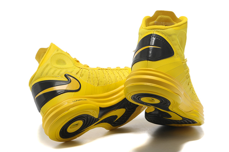Nike Lunar Hyperdunk X Olympic Yellow Black Logo Shoes
