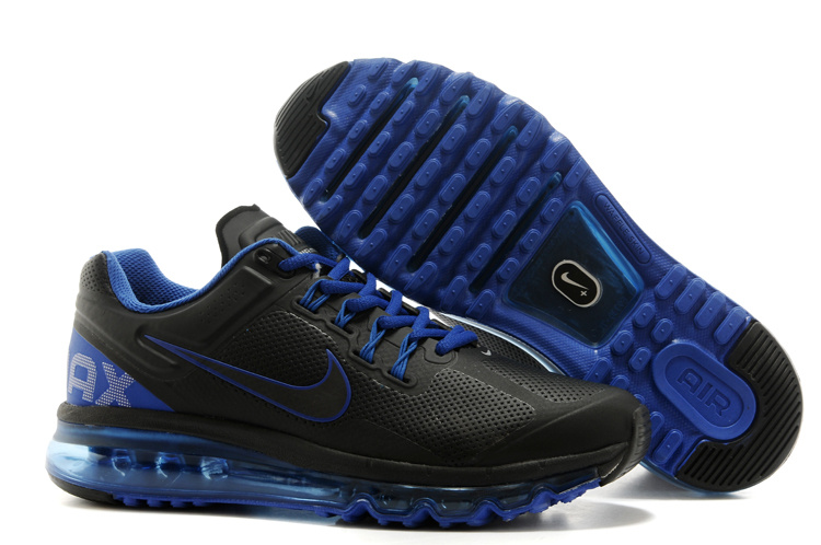 2013 Air Max Black Blue Running Shoes - Click Image to Close