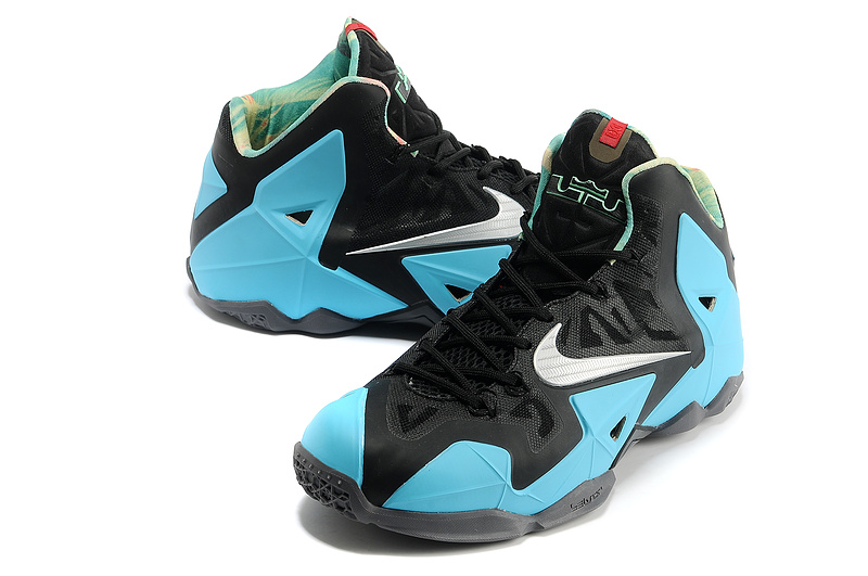 Nike Lebron James 11 Shoes Black Blue - Click Image to Close