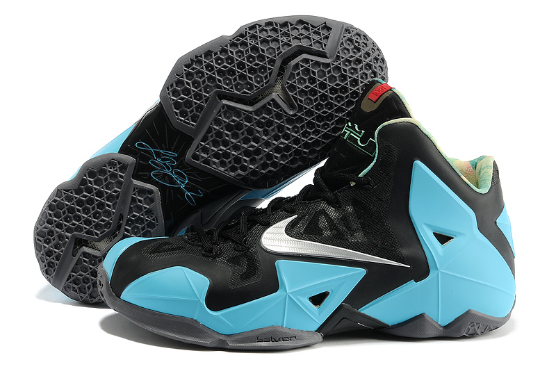 Nike Lebron James 11 Shoes Black Blue - Click Image to Close