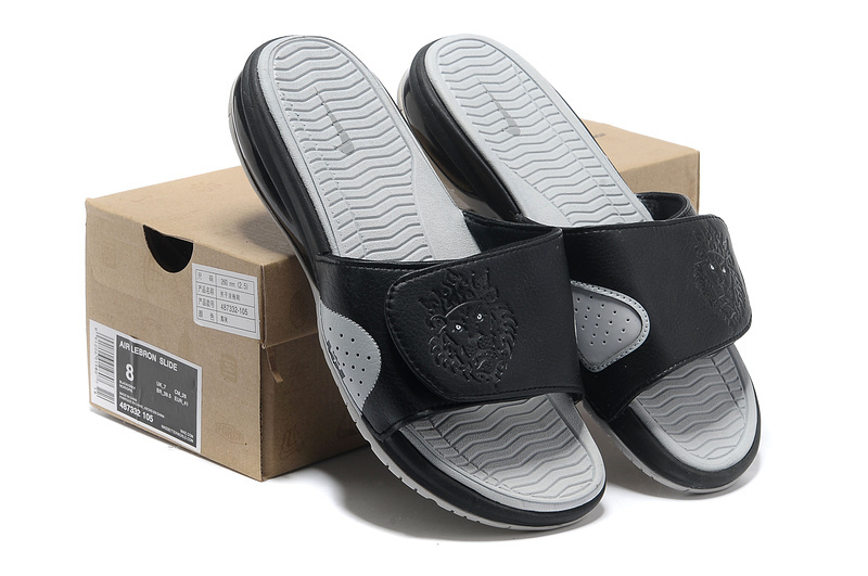 Nike Lebron James Massage Hydro Sandal Black Grey - Click Image to Close