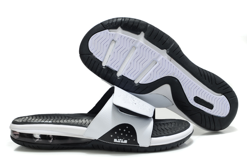 Nike Lebron James Massage Hydro Sandal White Black - Click Image to Close