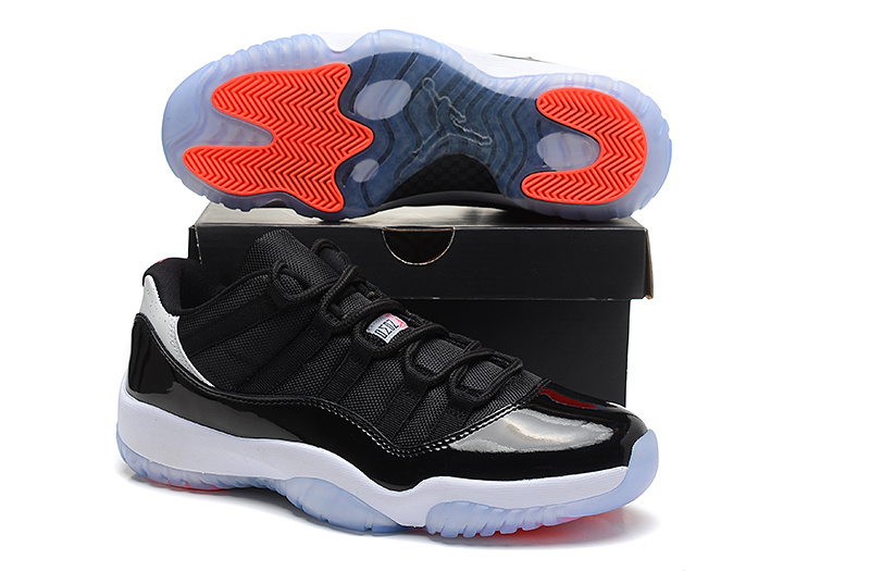 Nike Air Jordan 11 Low Basketball Shoes Black White Orange