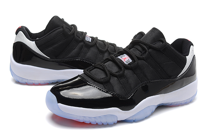 Nike Air Jordan 11 Low Basketball Shoes Black White Orange - Click Image to Close