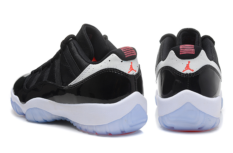 Nike Air Jordan 11 Low Basketball Shoes Black White Orange - Click Image to Close