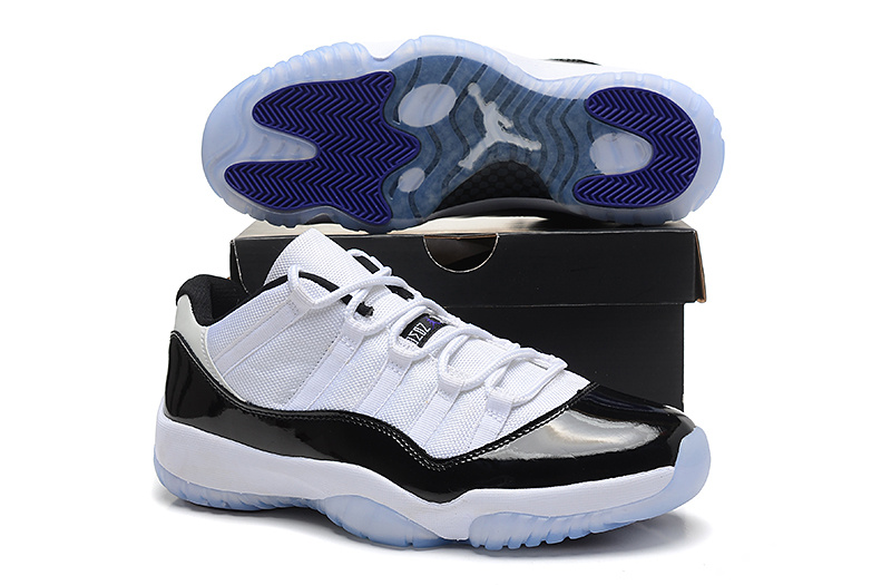 Nike Air Jordan 11 Low Concord Basketball Shoes White Black Blue - Click Image to Close