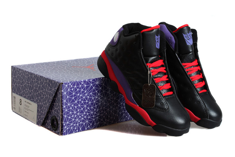 2014 Air Jordan 13 Retro Transformer Shoes Black Red Purple