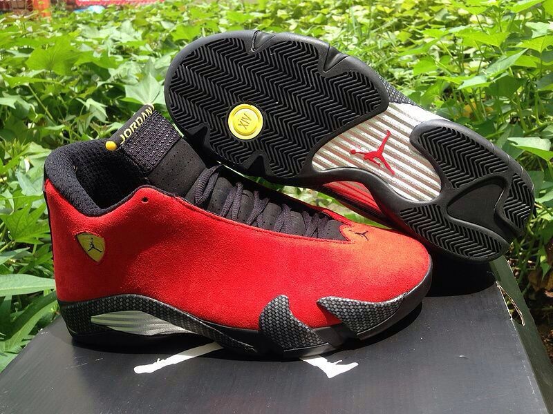 New Nike Air Jordan 14 Ferrari Basketball Shoes Red Black