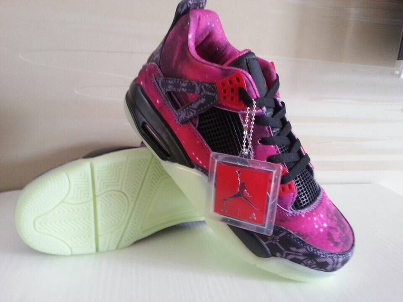 2014 Air Jordan 4 Retro Purple Starry Sky Black Shoes - Click Image to Close