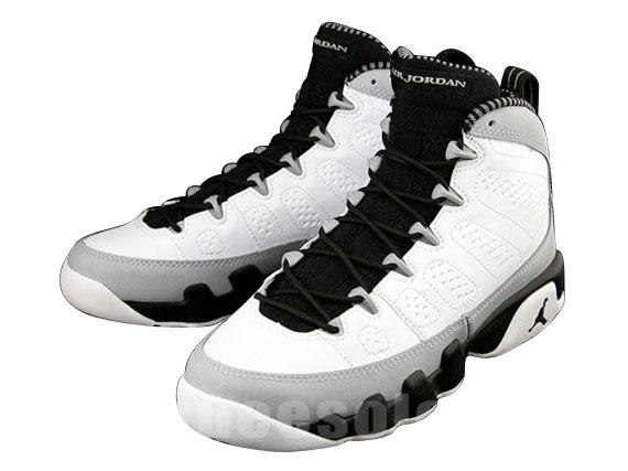 2014 Air Jordan 9 Retro White Black Grey Shoes - Click Image to Close