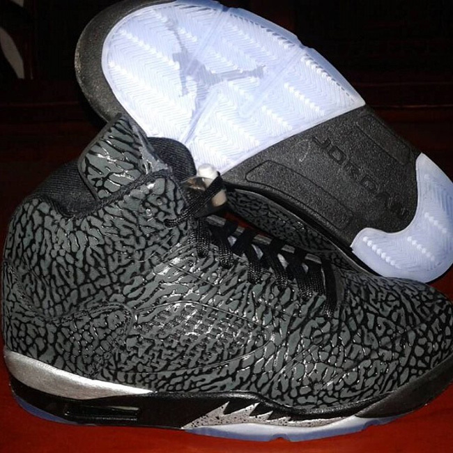 2014 Cheetah Print Jordan 5 Basketball Shoes Black White - Click Image to Close