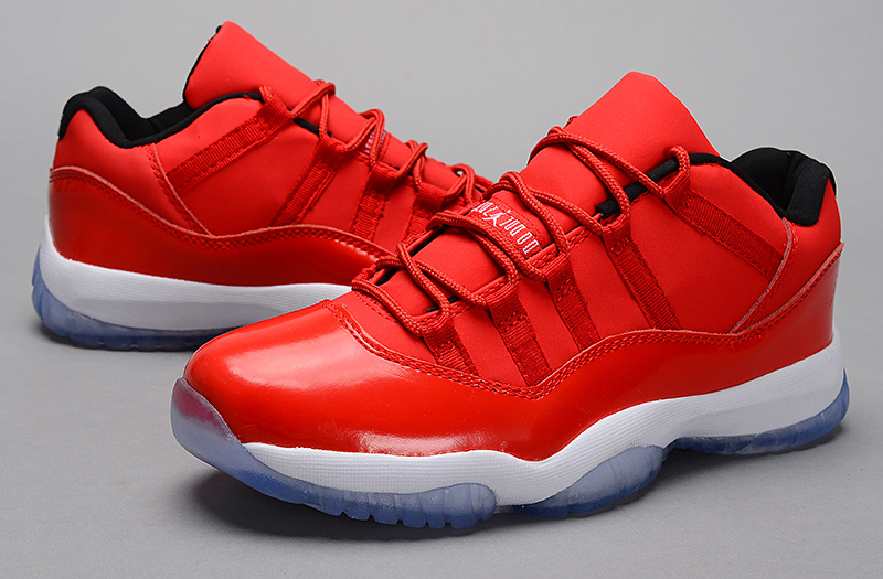 Nike Jordan 11 Low Basketball Shoes Red White - Click Image to Close