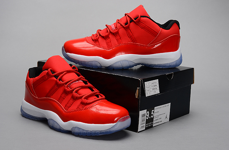 Nike Jordan 11 Low Basketball Shoes Red White - Click Image to Close