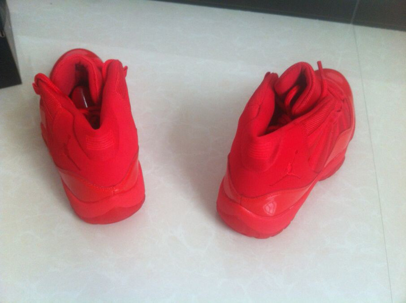 Nike Jordan 11 Retro Basketball Shoes All Red - Click Image to Close