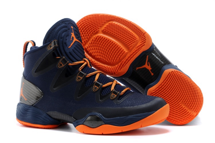 2014 Nike Jordan 28 SE Basketball Shoes Dark Blue Orange - Click Image to Close