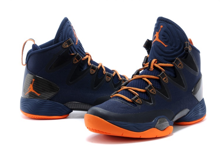 2014 Nike Jordan 28 SE Basketball Shoes Dark Blue Orange - Click Image to Close