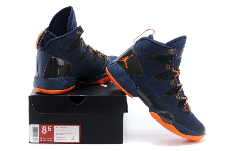 2014 Nike Jordan 28 SE Basketball Shoes Dark Blue Orange - Click Image to Close