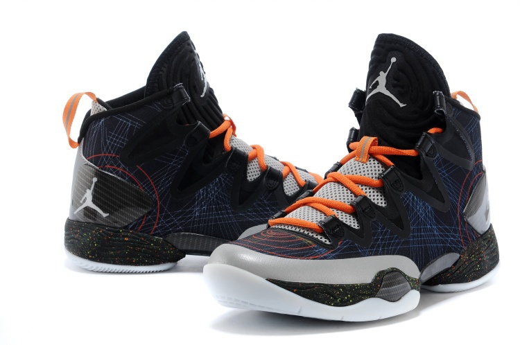 2014 Nike Jordan 28 SE Basketball Shoes Grey Black Grey Orange - Click Image to Close