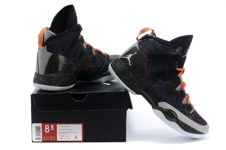 2014 Nike Jordan 28 SE Basketball Shoes Grey Black Grey Orange - Click Image to Close