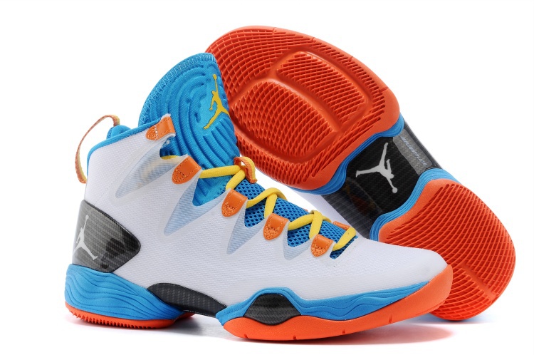 2014 Nike Jordan 28 SE Basketball Shoes White Blue Orange Black Yellow