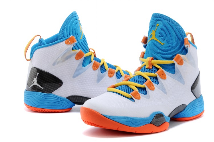 2014 Nike Jordan 28 SE Basketball Shoes White Blue Orange Black Yellow