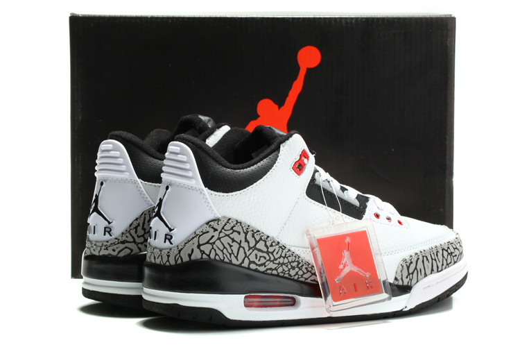 2014 Nike Jordan 3 Retro Shoes White Black Grey Cement