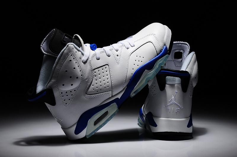 New Nike Jordan 6 Retro Shoes White Blue Shoes