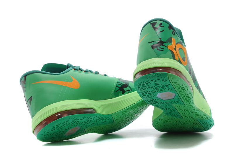 Nike Kevin Durant 6 Green Orange Basketball Shoes - Click Image to Close