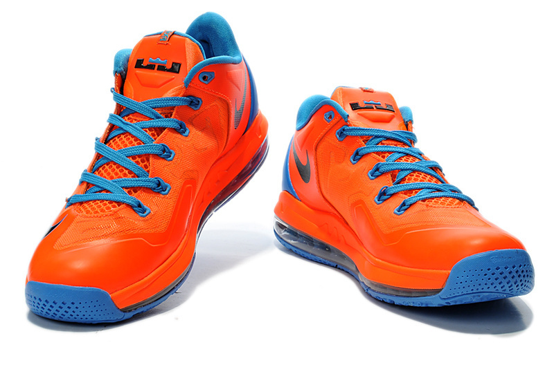 Newest Nike Lebron James 11 Low Orange Blue - Click Image to Close