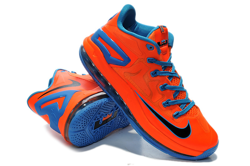 Newest Nike Lebron James 11 Low Orange Blue