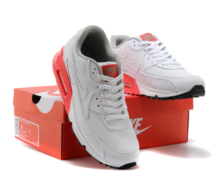 Nike Air Max 90 White Red Running Shoes