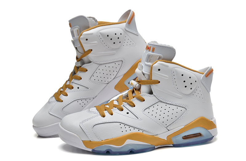 2014 New Jordan 6 Retro Basketball Shoes White Yellow - Click Image to Close